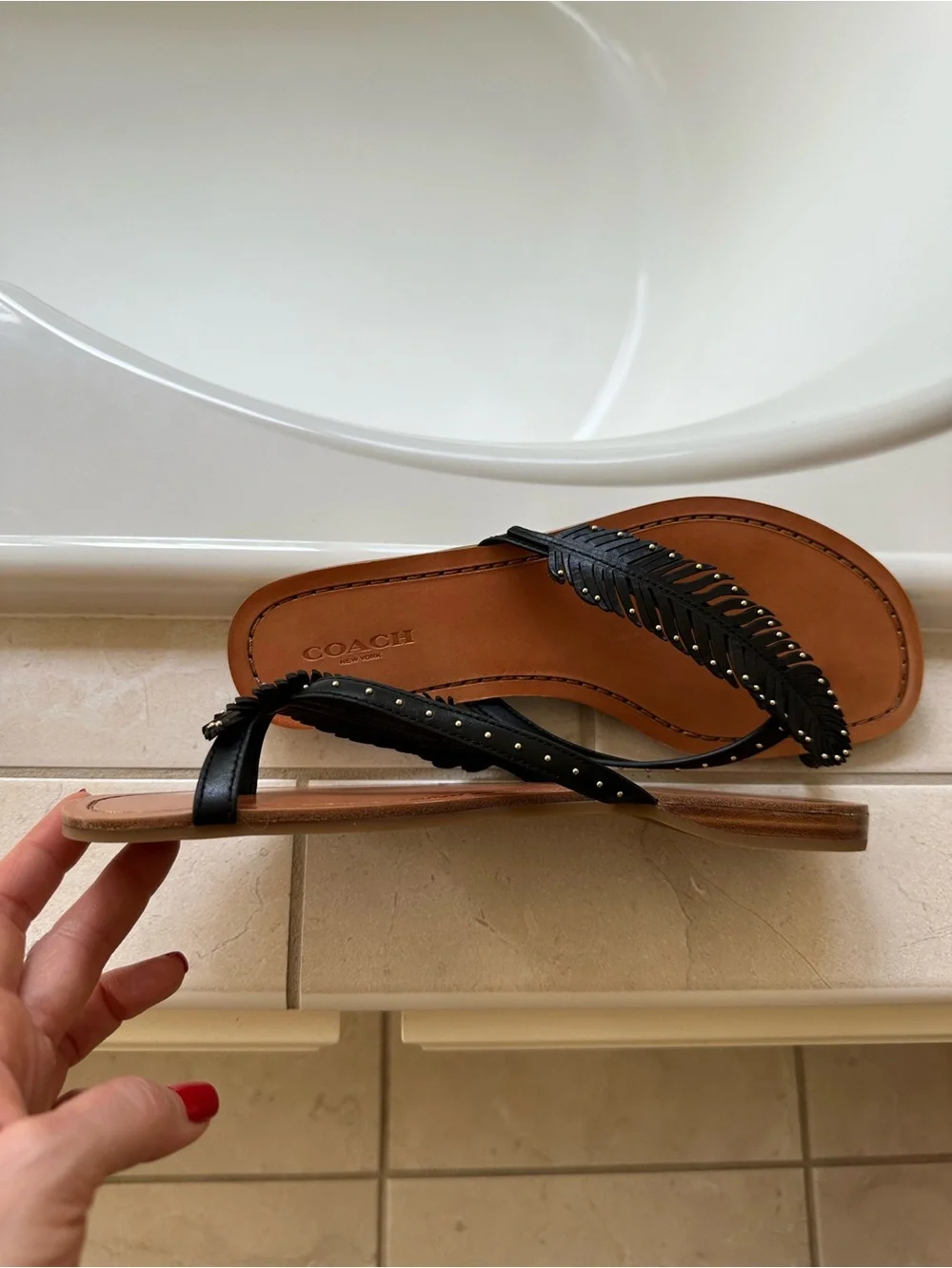 Coach sandals black
